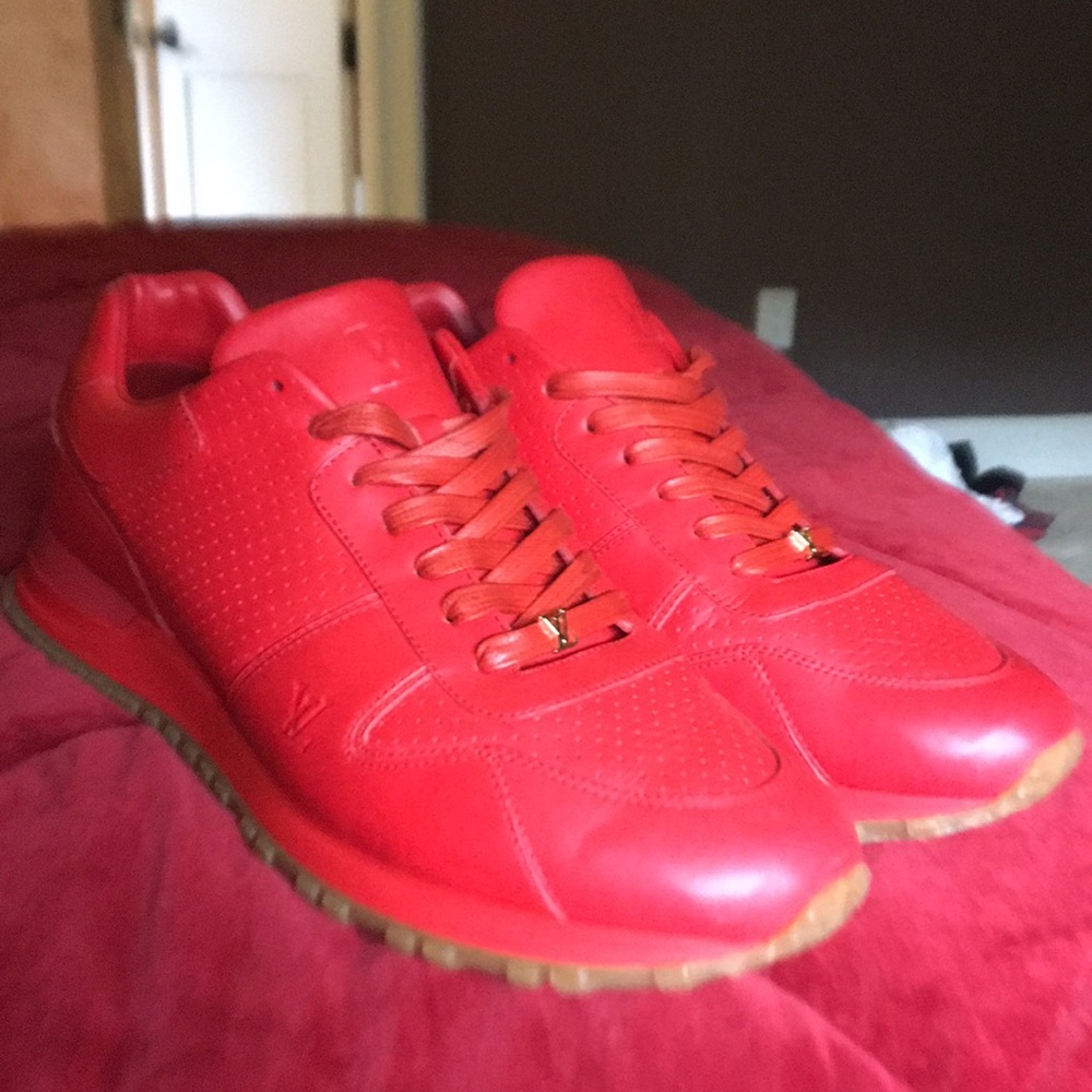 RARE LOUIS VUITTON X SUPREME RED LEATHER RUNNERS